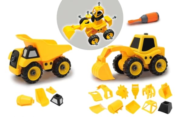 Jamara Construction Vehicles Set 9in2, Fordonsset, 4 År, Plast, Svart, Gul