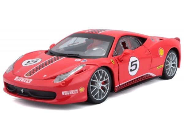 BBURAGO Ferrari 458 Challenge #5, Sportsbil, Montert på forhånd, 1:24, Ferrari 458 Challenge #5, Hankjønn, Sort, Rød