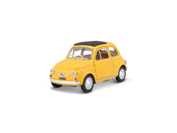 BBURAGO Fiat 500 F 1965, Klassisk bil, Montert på forhånd, 1:24, Fiat 500F del 1965, Alle kjønn, Metall, Plast