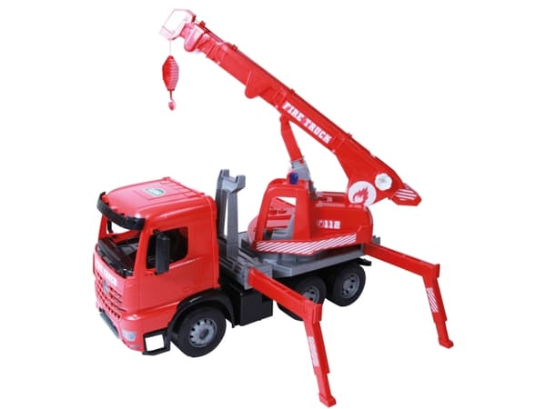 Lena GIGA TRUCKS Fire Crane truck Arocs, Lastkransmodell, 3 År, Svart, Grå, Röd