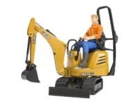 Bruder JCB Micro excavator 8010 CTS and construction worker toy