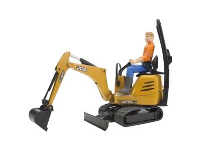 Bruder JCB Micro excavator 8010 CTS and construction worker toy