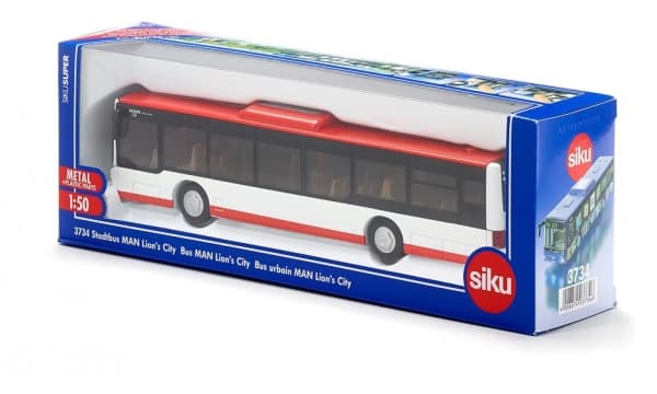 Siku 3734, Buss, 3 år, Metall, Plast, Rød, Hvit