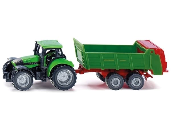 SIKU Deutz Fahr Agrotron 265 -traktori Straumann-levittimellä varustettuna