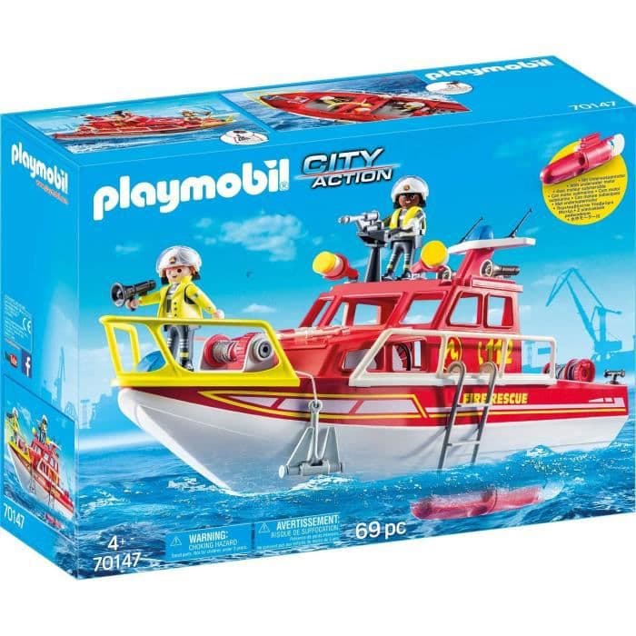 PLAYMOBIL 70147 - City Action - Räddningsbåt och brandmän - Nytt för 2020