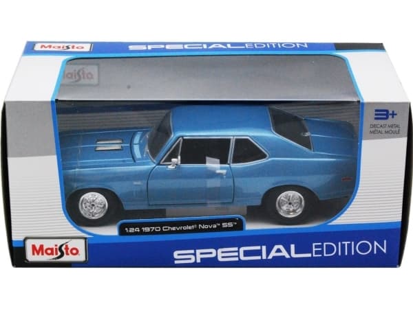Maisto Models Metal Chevy Nova SS 1970 blå 1:24