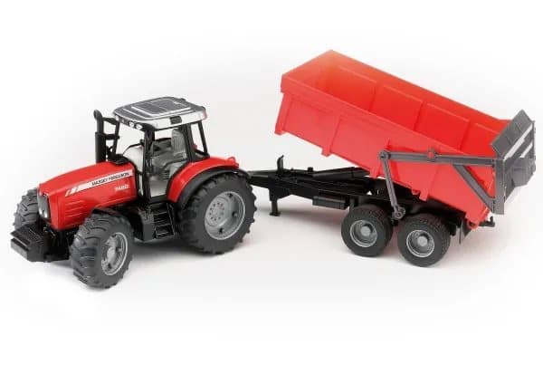 Bruder Massey Ferguson 7480 tractor with tipping trailer toy