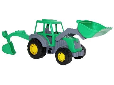 Traktor m/front & bagskovl 37x17x22cm i net ass