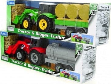 Teama Tractor bulldoser 1:32 ver.2 rød