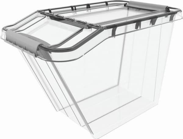 Slanted container with lid Plast Team Pro Box QR 58L