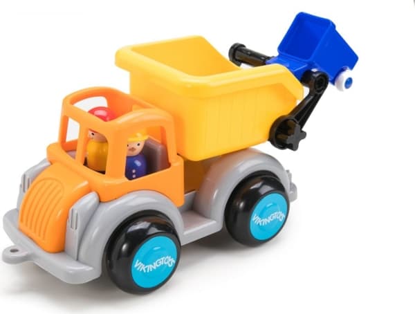 Viking Toys Garbage truck with Jumbo Fun colors figurine yellow