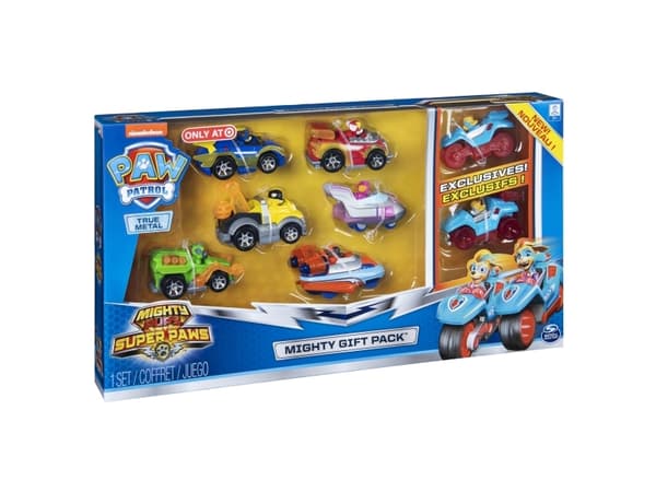 Spin Master Paw Patrol Mighty Pups True Metal -sarja, jossa on 8 painevalettua metalliajoneuvoa