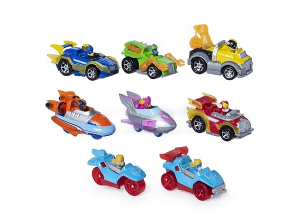 Spin Master Paw Patrol Mighty Pups True Metal -sarja, jossa on 8 painevalettua metalliajoneuvoa