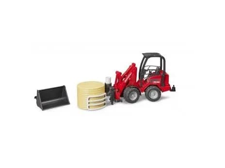 Bruder Schäffer Compact loader 2630 with bale gripper and 1 bale toy