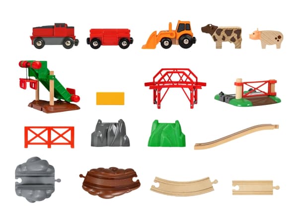 BRIO 33984 Maatilan eläimet ratasetti