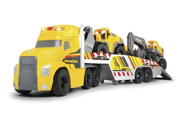Mack/Volvo Långtradare med Anläggningsfordon 70 cm  Dickie Toys