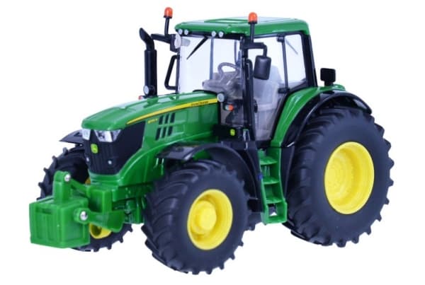 Tomy John Deere 6195M, traktor, lantbruk, 3 år, metall, plast, svart, grön, gul