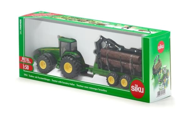 Siku 1:50 Tractor With Forestry Trailer