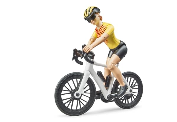 Bruder Roadster with 1 road bike & cyclist toy