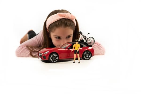 Bruder Roadster with 1 road bike & cyclist toy