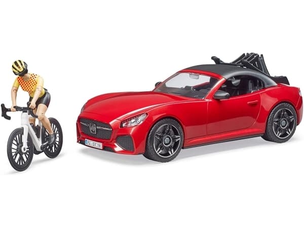 Bruder Roadster with 1 road bike & cyclist toy