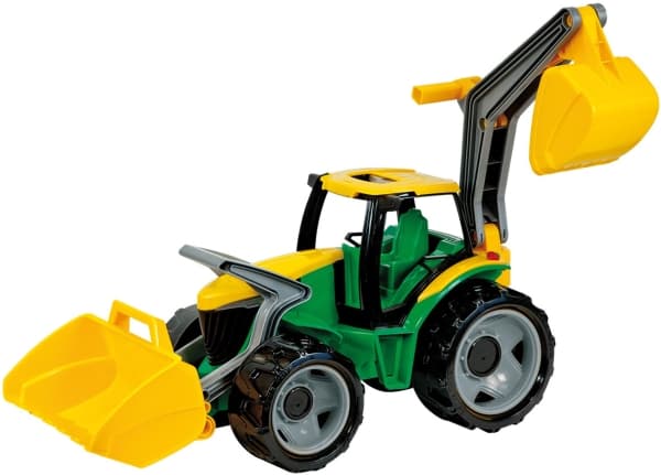 Lena GIGA TRUCKS Tractor with front loader & excavator, Traktor, 3 År, Plast, Svart, Grön, Gul