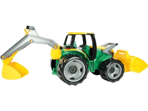 Lena GIGA TRUCKS Tractor with front loader & excavator, Traktor, 3 År, Plast, Svart, Grön, Gul