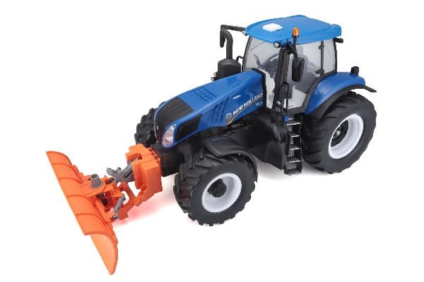 MAISTO TECH car model New Holland Tractor with snow plow, 82303/82722