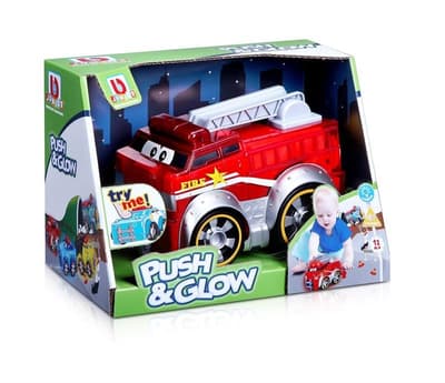 BB Junior Fire Truck Push & Glow- Självlysande Brandbil