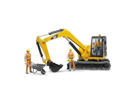BRUDER Cat Mini Excavator with worker, Modellgrävmaskin, Plast