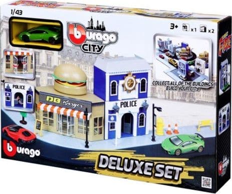 Bburago City Deluxe Set 4 Police Street Burger (GXP-755422)