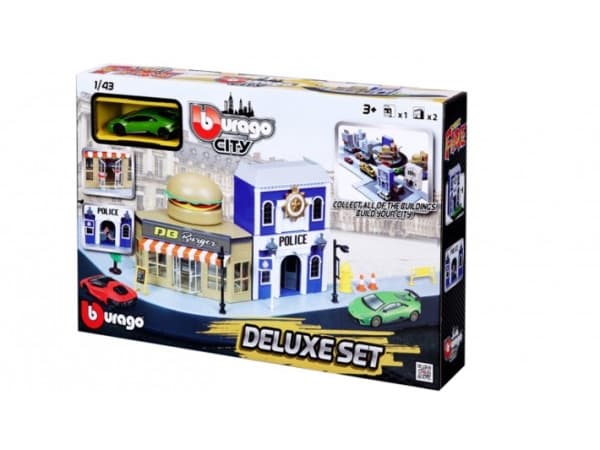 Bburago City Deluxe Set 4 Police Street Burger (GXP-755422)