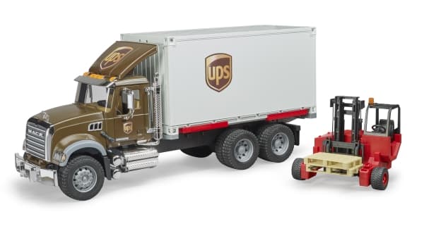 MACK Granite UPS logistics truck with forklift