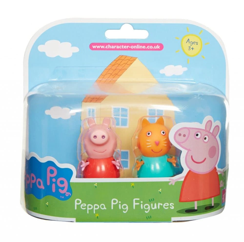 Maki figurer Peppa Pig Greta Gris Twin 2-Pack Greta & Katja Katt Orange