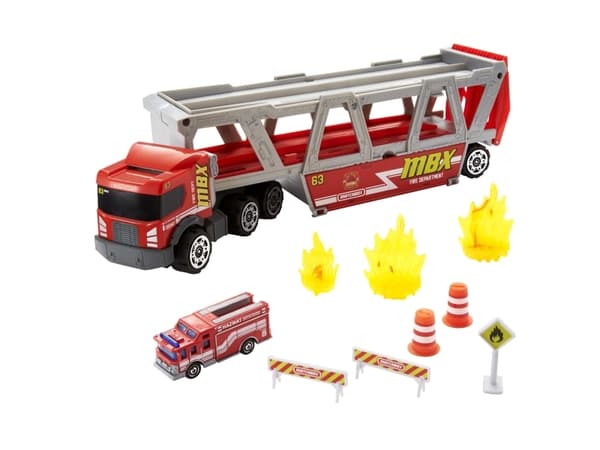 Mattel Pojazd fyrstikkeske Transporter Woź strażacki