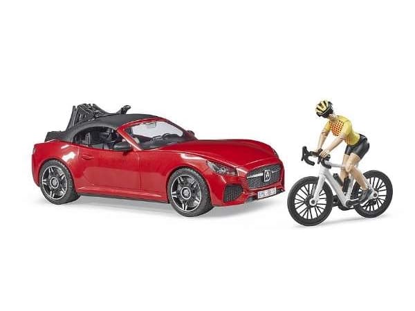 Bruder Roadster med 1 racersykkel og syklist (03485) (03485)