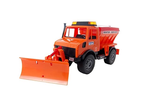 Bruder Mercedes-Benz Unimog winter service with plow blade toy