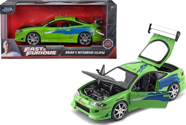 Jada Toys 253203007, Bybil, Montert på forhånd, 1:24, Mitsubishi Eclipse, Alle kjønn, Grønn