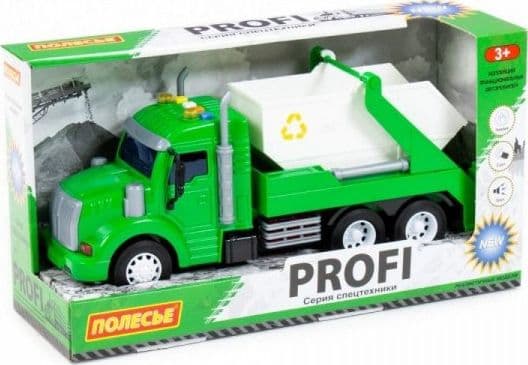 Polesie Polesie 86259 'Profi' moottoriauto, vihreä kontti kuljetukseen, kevyt, ääni laatikossa