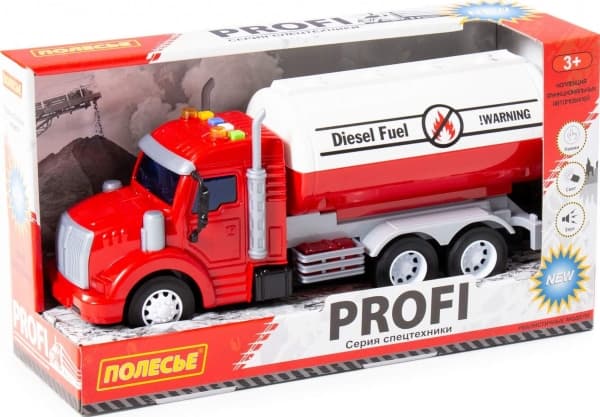 Polesie 86464 "Profi" tankbil med motor, röd, ljus, ljud i låda