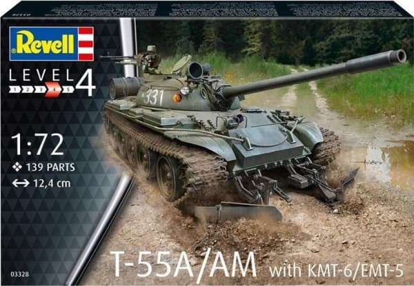 Pojazd 1:72 T-55A/AM with KMT-6/EMT-5 EDUKAMP