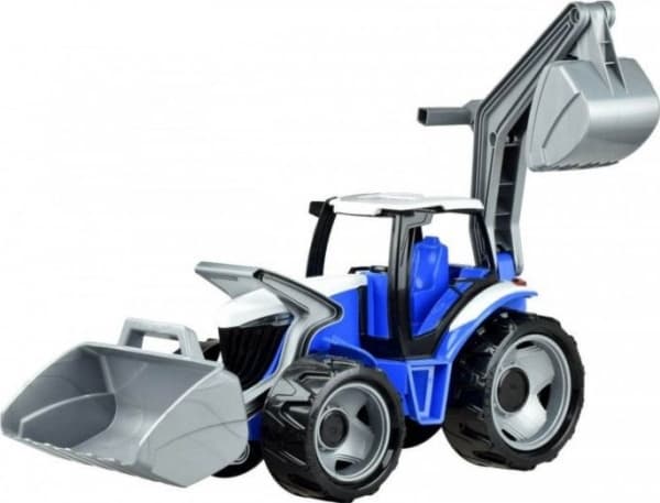 Lena GIGA TRUCKS Tractor with front loader, Traktor, 3 År, Plast, Blå, Grå, Vit