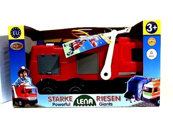 Lena GIGA TRUCKS Fire truck Actros with labels, Brannbil, Fire truck, 3 år, Plast, Sort, Rød