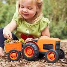 Green Toys Traktor med släp - leksaksbil för barn