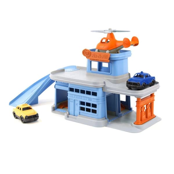 Parkeringsgarage leksak med leksaksbilar - Green Toys