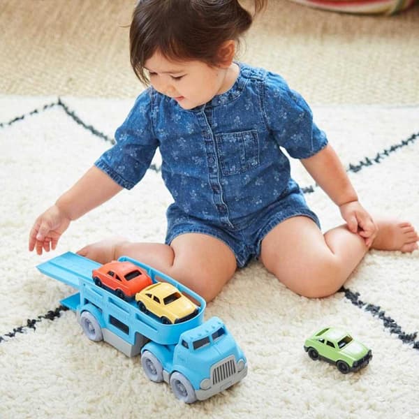 Green Toys biltransport lastbil med leksaksbilar