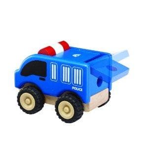 Mini polisbil leksaksbil av trä från Wonderworld toys