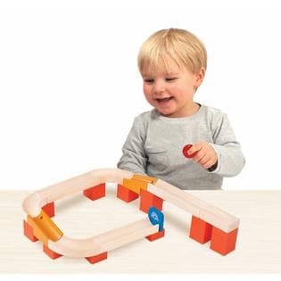 Kulbana av trä för barn Tracks & Ball - Wonderworld toys