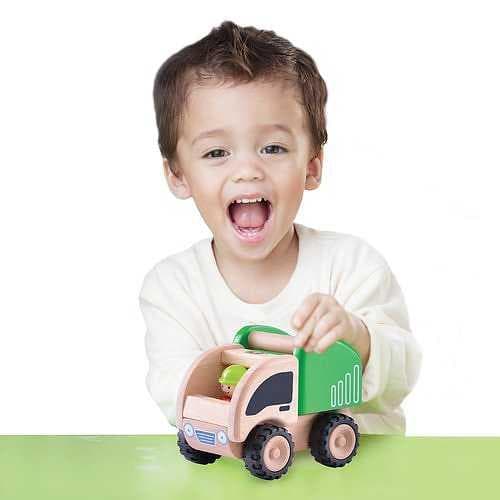 Mini återvinningsbil - leksaksbil av trä från Wonderworld toys