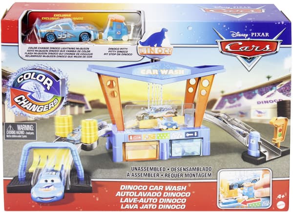 Disney Cars Color Change  Dinoco Car Wash Playset